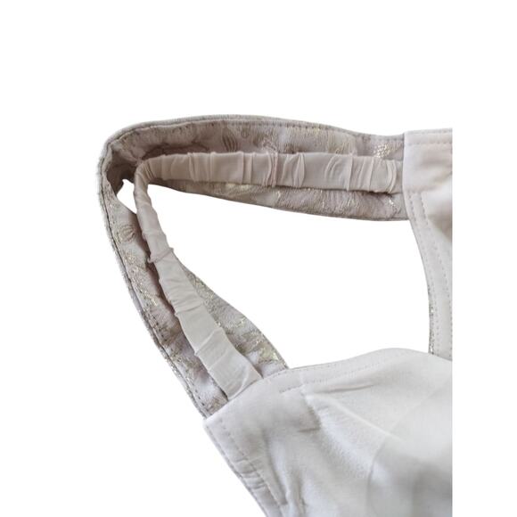 Teri Jon by Rickie Freedman Metallic Jacquard Pleated Cocktail Midi Dress Size 2 - Picture 9 of 13